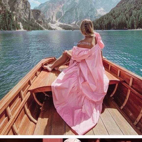 SOLD! Pink Cotton Poplin Voluminous Puff-sleevd - Picture 7 of 16